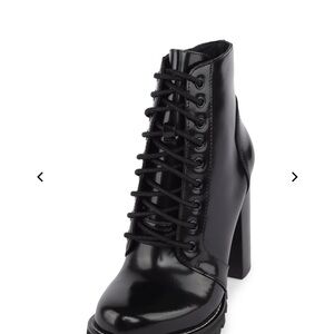 Black Women's Lace-Up Ankle Boots